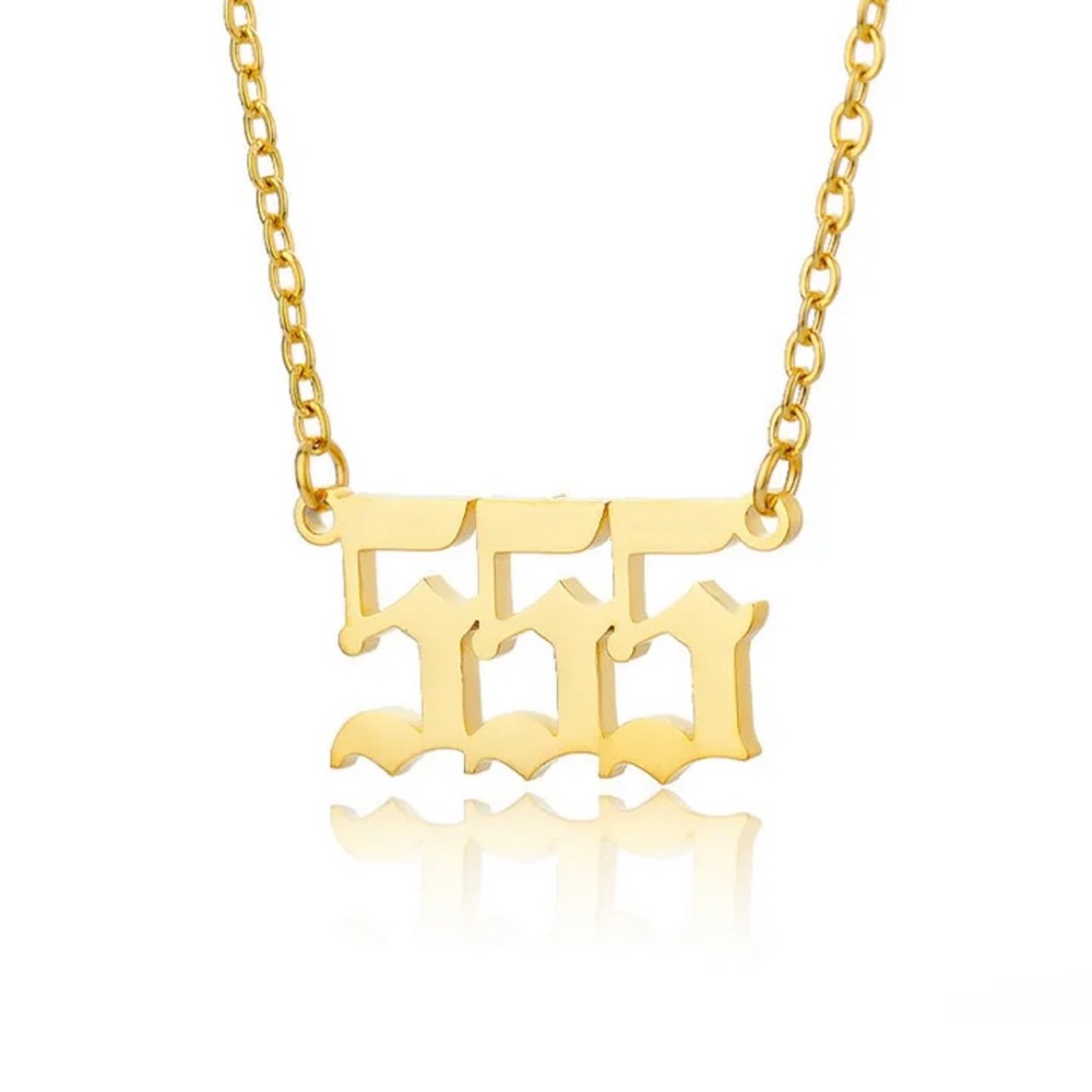 Angel Number Necklace | Stainless Steel 18K Gold Plated Pendant Dainty Choker